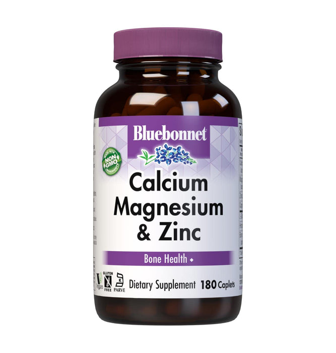 BlueBonnet Calcium Magnesium Zinc Caplets, 180 Count