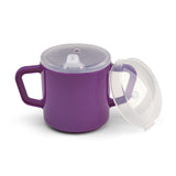 Providence Spillproof Compact 8oz Adult Sippy Cup with 2 Handles - Sip Cups for Adults for Limited Mobility - Handicapped Accessories - Handicap Cups for Elderly Care - Made in the USA - Purple - 3