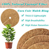 ZeeDix 10 Pcs Coconut Fibers Mulch Ring Tree Protector Mat, 14 Inch Coco Coir Tree Protection, Tree Ring Mats Tree Disc Plant Cover for Indoor or Outdoor