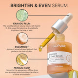 goPure Actives Vitamin C Serum - Brightening Serum with Vitamin C and Ferulic Acid, Face Moisturizing and Anti-Aging Benefits, Improves Skin Discoloration and Visibly Reduces Dark Spots - 1 fl oz