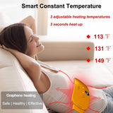 Portable CordlessElectric Waist Belt Device, Fast with 3 Heat Levels and 3 Massage Modes, Back or Belly Heating Pad for Women and Girl