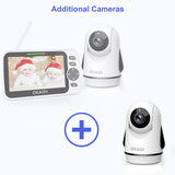 OKAIDI Extra Camera, Baby Monitor Add-on Camera for OD8052, Remote Pan-Tilt-Zoom Camera, Easy to Pair, Connect up to 4 Cameras, NOT Compatible for Any Other Model, Baby Monitor for Baby/Pet/Elderly