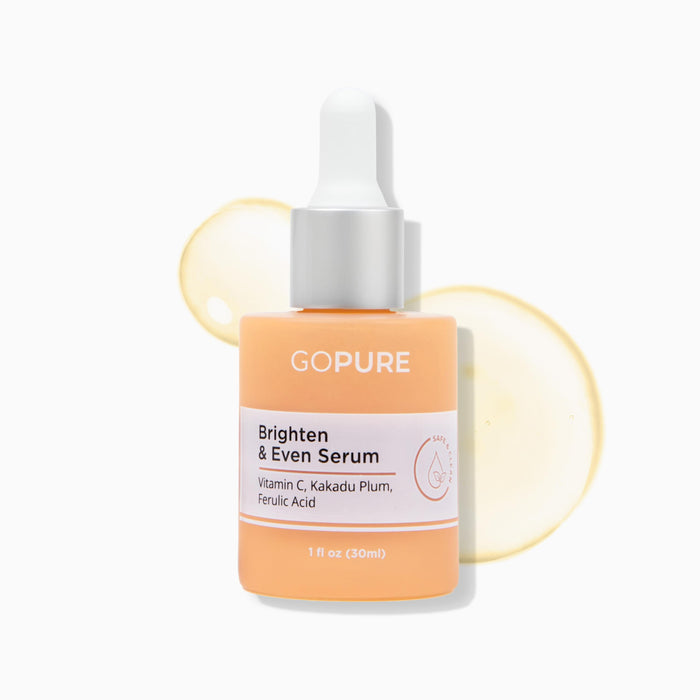 goPure Actives Vitamin C Serum - Brightening Serum with Vitamin C and Ferulic Acid, Face Moisturizing and Anti-Aging Benefits, Improves Skin Discoloration and Visibly Reduces Dark Spots - 1 fl oz