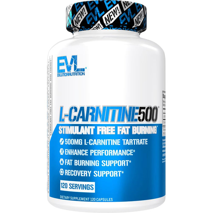 EVL L-Carnitine Supplement for Weight Loss Support - L carnitine 500mg Diet Pills For Weight Loss Lean Muscle Growth and Fat Burning Support with Stimulant Free L Carnitine L Tartrate - 120 Servings