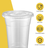 VITEVER 100 Sets - 12oz Clear Plastic Cups with Lids and Straws, Disposable Cups for Iced Coffee, Smoothie, Milkshake, Cold Drinks