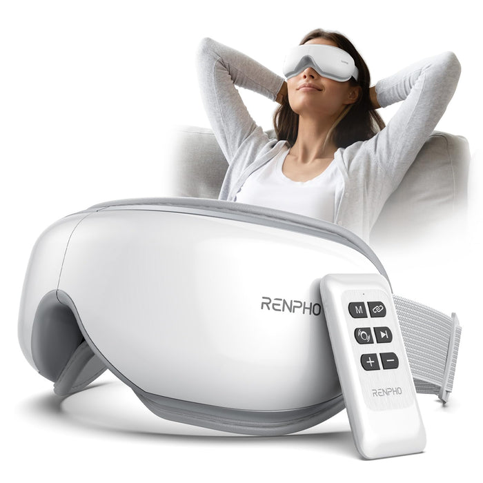 RENPHO Eyeris 1 - Eye Massager for Migraines with Remote, Heat, Compression, Bluetooth, Heated Eye Massager Mask, Eye Care Device for Eye Relief, Improve Sleep, Gifts for Her Him Women Men