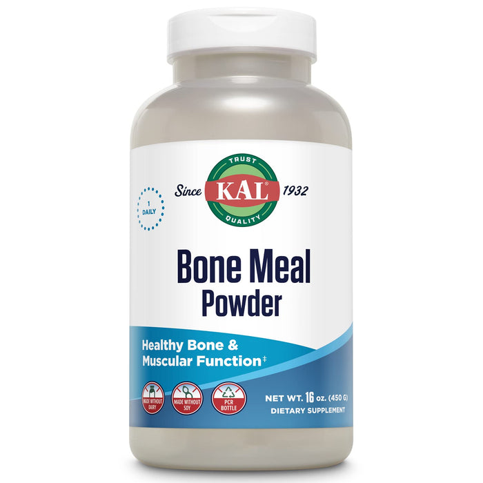 KAL Bone Meal Powder | Sterilized & Edible Supplement Rich in Calcium, Phosphorus, Magnesium | For Bones, Teeth, Nerves, Muscular Function | 16 oz