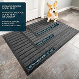 ubdyo Door Mat Outside Entrance - Extra Durable Rubber Welcome Mat Outdoor - Dirt Tripping Mat Indoor - Non Slip Outdoor Mats for Home Entrance Heavy Duty Outside Door Mat (30" x 17", Bright Grey)