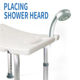 DEZOON Shower Chair for Elderly-with Shower Handle-Shower Seat for Inside Shower Tool-Free Shower Stool Small with 6 Adjustable Heights Bathtub Chairs for Seniors