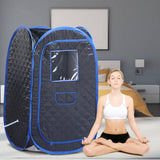 Portable Sauna Tent, Foldable One Person Full Body Spa for Detox Therapy Without Steamer - Black