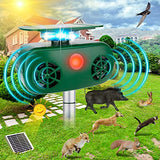 Animal Repellent Ultrasonic Outdoor, New Solar Animal Repeller, Animal Repeller Motion Activated Waterproof, Solar Ultrasonic Animal Repeller with Motion Sensor & Flash Lights for Yard Garden Farm