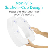 Vive Toilet Seat Riser Cushion 4-Inch High Density Foam - Raised Donut Easy Clean Portable Cushioned Pad Bathroom Attachment - Elongated Raiser - Comfort, Support for Handicap, Adults, Tailbone Pain