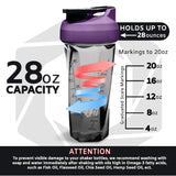 HELIMIX 2.0 Vortex Blender Shaker Bottle Holds upto 28oz | No Blending Ball or Whisk | USA Made | Portable Pre Workout Whey Protein Drink Shaker Cup | Mixes Cocktails Smoothies Shakes | Top Rack Safe