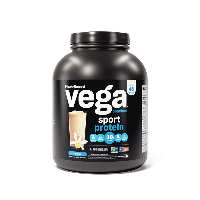 Vega Premium Sport Protein Vanilla Protein Powder, Vegan, Non GMO, Gluten Free Plant Based Protein Powder Drink Mix, NSF Certified for Sport, 4lb 1.8 oz