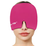 EXQUISLIFE Migraine Headache Relief Cap, Gel Ice Head Wrap, Hot and Cold Therapy, Headache Eyes Mask for Sinus, Puffy Eyes, Tension and Stress Relief (Hot Pink)