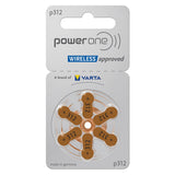 PowerOne Hearing Aid Batteries Mercury Free Size 312, PR41 (120 Batteries) + Battery Keychain Kit