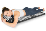 ProsourceFit Acupressure Mat and Pillow Set for Back/Neck Pain Relief and Muscle Relaxation, XL - Black/White