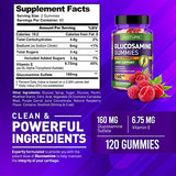 Glucosamine Gummies with Vitamin E - Advanced Joint Support Gummy Supplement, High Potency Antioxidant & Inflammatory Response, Comfort for Back, Knees, Hands, Non GMO, 120 Extended Delivery Gummies