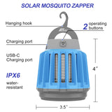 Wisely Bug Zapper Outdoor/Indoor Solar and USB-C Rechargeable Portable Insect Bug Zapper Indoor and Outdoor, Trap, 3-Pack