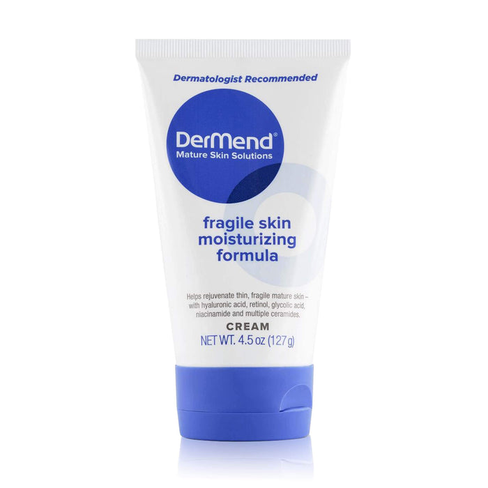 Dermend Specialized Fragile Skin Moisturizing Cream: Formula to Restore & Rejuvenate Mature Skin - Daily Moisturizer & Anti Wrinkle Cream for Firming & Strengthening Thin, Aging Skin - 4.5 Oz Tube