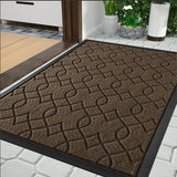 Yimobra Durable Front Door Mats, Heavy Duty Water Absorbent Mud Resistant Easy Clean Entry Outdoor Indoor Rugs,Non Slip Backing, Exterior Mats for Outside Patio Porch Farmhouse, 29.5 x 17, Brown