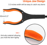 Jellas 2-Pack 32 Inch Grabber Reacher Tool with Magnetic Tip, Reacher Grabber with 360 Degrees Rotating Jaw, Grabber with Shoehorn for Elderly, Trash Picker Tool for Outdoor & Indoor (Orange)