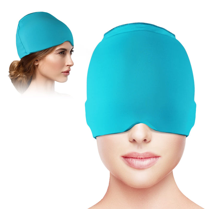 Headache Relief Hat, Ice Cap for Migraines Tension Sinus Headache Relief, Snugly Fit for Head Ice Pack Cap with Gel Ice for Headache Migraine Relief, Compressed Therapy Headache Relief Cap (Green)