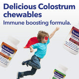 Symbiotics Colostrum 120ct Chewables Plus - Immunity Support for Adult & Kids - Lactoferrin Supplement & Colostrum Protein - Supports Digestion & Gut - 25% lgG Antibodies, Gluten Free - Wild Cherry