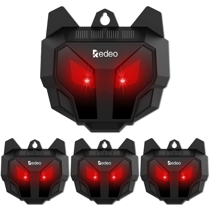 Redeo Solar Nocturnal Animal Repeller Predator Control Light Coyote Repellent Devices Waterproof Fox Raccoon Skunk Deer Deterrent with Red LED Lights for Garden Farm Chicken Coop