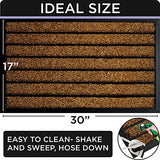 ubdyo Extra Durable Door Mat - Dirt Trapping Outdoor Welcome Mats - Non-Slip Outdoor Door Mats - Low Profile Front Door Mat - Indoor (30" x 17", Bright Brown)