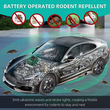 2 Pack Rodent Repellent Ultrasonic Under Hood, Mouse Repellent with Ultrasonic and Strobe Light Keep Mouse Rodents Squirrel Rat Mice Out of Car Engine Truck RV,Rodent Deterrent for Vehicle Protection