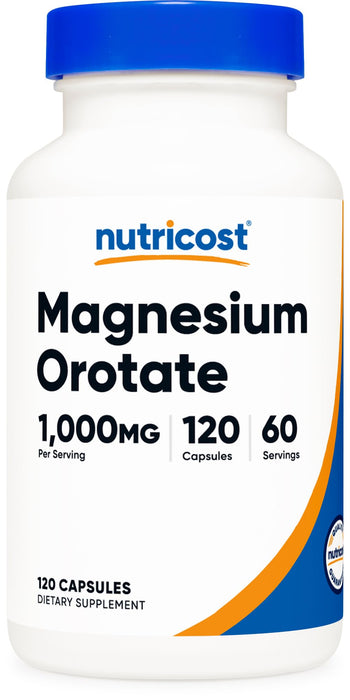 Nutricost Magnesium Orotate Capsules 1000mg, 120 Caps - 60 Servings, 500mg Per Capsule, Non-GMO, Gluten Free