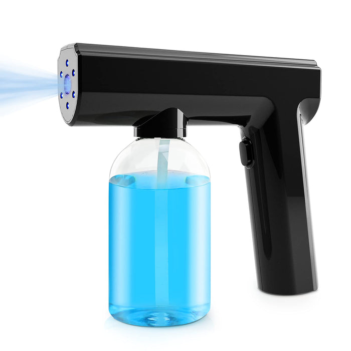 Disinfectant Fogger Machnie, Nano Steam Gun Rechargeable, 300ML Handheld Protable Electric ULV Sprayer with Blue Light Atomizer for Outdoor Indoor, Home, Office, School or Garden