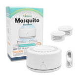 Rechargeable Mosquito Repeller, Mosquito Repellent Outdoor Patio Insect Bug Repeller Indoor Natural Ingredients Portable Mosquito Repellant Device 30ft Protection 2 Refills (White)