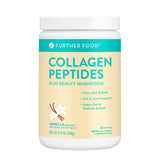 Further Food Collagen Peptides Powder Vanilla Flavored Keto Grass-Fed Collagen Type 1 & 3, Joint Support Gut Health + Hair Skin Nails Beauty Tremella Mushroom Paleo Keto Sugar-Free (28 Servings)