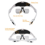 MagniPros See Things Differently LED Illuminated Headband Magnifier Visor, Hands Free Magnifier Loupe, 5 Detachable Lenses- Upgraded Version Hands-Free Head Worn Lighted Magnifying Glasses