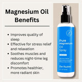 Pure Organic Magnesium Oil Spray | Fast Absorbent | Promotes Calm Sleep & Relaxation | Made in USA 8 fl oz/237ml - Zen Routine