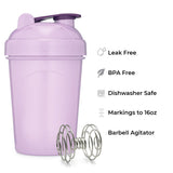 [4 Pack] 20 oz Shaker Bottle | 4-Pack with Mixing Agitators (Light Blue, Lavender, Teal/Mint, Raspberry) | Shaker for Protein Mixes Pack is BPA Free and Dishwasher Safe