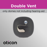 Oticon MiniFit Bass Double Vent 6mm = 0.24 inch - Small 30 Domes, Genuine OEM Denmark Replacements, Oticon Hearing Aid Domes Compatible with Oticon Bernafon Sonic Hearing Aids - 3 Pack/30 Domes Total