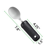 YPC Adaptive Utensils,Easy Grip Silverware,Built-Up Fork,Spoon and Rocker Knife for Adults,Elderly,Arthritis,Tremors and Parkinsons,3 Piece Set