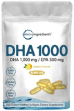 Omega 3 Fish Oil DHA Supplements 1000mg with EPA 500mg, 200 Softgels – Lemon Flavored, Burpless (Enteric Coated) | Deep Sea Fresh Fish, Wild Caught from Norwegian Waters | Mercury Free