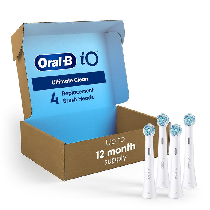 Oral-B Io Ultimate Clean Replacement Brush Heads, White, 4 Count