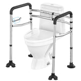 UGarden Upgraded Toilet Safety Rail, Stainless Steel Toilet Rail, 350LBS Toilet Rails for Seniors, Adjustable & Detachable Safety Frame for Toilet, Toilet Frame for Elderly Adults - Fits Most Toilets