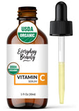 Organic Vitamin C Serum for Face - USDA Certified Facial Serum - Anti Aging For Fine Lines & Wrinkles - Potent Botanical Ingredients & Non GMO - 1oz Glass Amber Bottle & Dropper