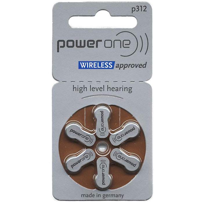 Power One Mercury Free Hearing Aid Batteries Size 312, 4 Pack of 60 Batteries (240 Batteries)