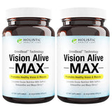 Holistic Health Labs Vision Alive Max with 8 Natural Ingredients Lutemax® 2020, Bilberries, Blueberries, c3g from Black Currant, Maqui Berry, Saffron, and Astaxanthin (30 Count (Pack of 2))