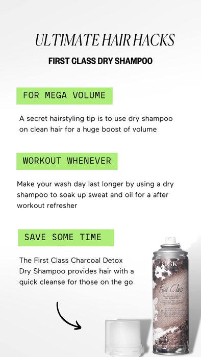 IGK FIRST CLASS Charcoal Detox Dry Shampoo Travel | Volume + Soothes Scalp + Balance Oil | Vegan + Cruelty Free | 2 Oz