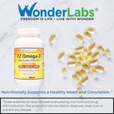 Wonder Laboratories EZ Omega-3 Atlantic Menhaden Fish Oil Supplement 2000 mg, Burpless, Made in The USA, Perfect Balance of EPA+ DHA + DPA 180 Softgels