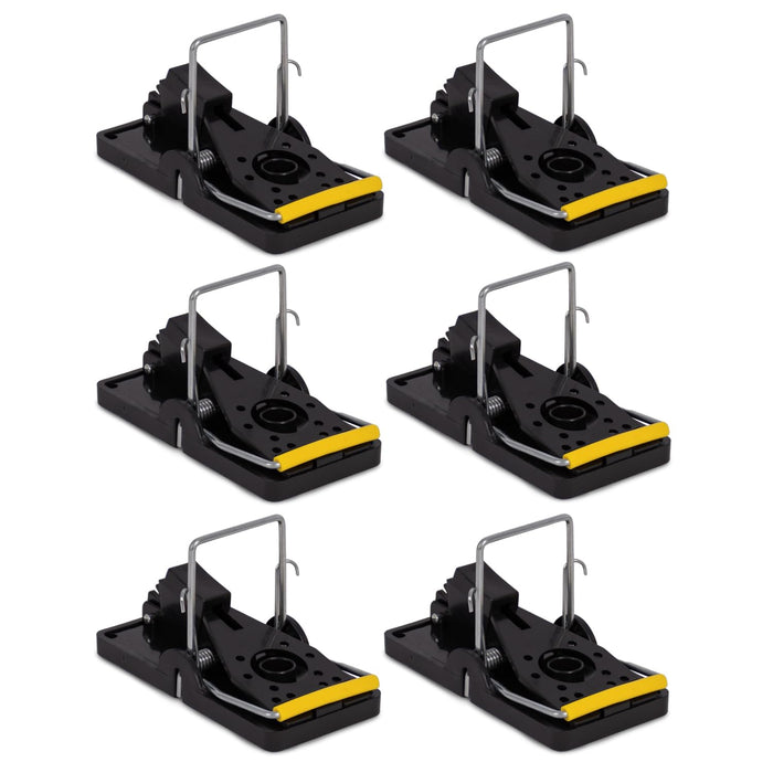 TwinTech Stainless Steel Mechanical Mouse Traps for Indoor and Outdoor Rodent Control | Reusable Rat Traps with Stainless Steel Snap Trap | Safe Mouse Snap Traps with Finger Protection | 6-Pack