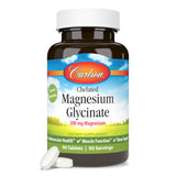 Carlson - Chelated Magnesium, 200 mg - Superior Absorption, Heart & Muscle Function, Bone Support, 90 tablets
